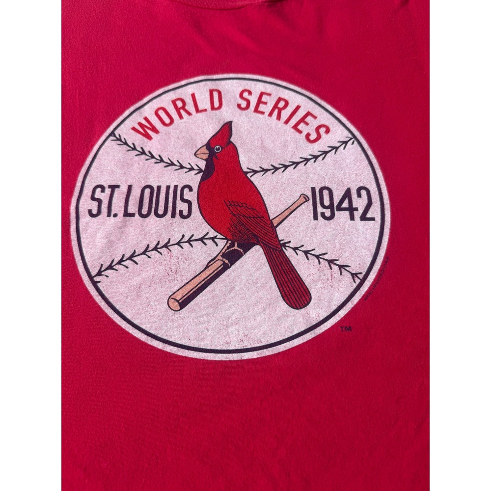 Mitchell & Ness St Louis Cardinals 1942 World Series Red T-Shirt Mens 3XL - Picture 5 of 7